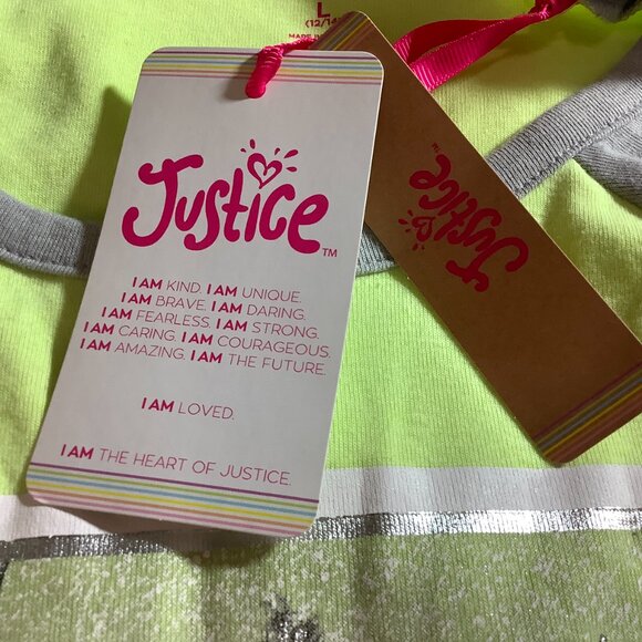 Girls Justice Tee Winter Scene Green Gray Large 12/14 NWT - Picture 10 of 12